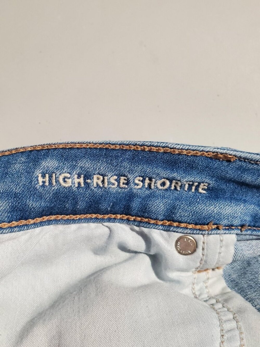 American Eagle High-Rise Shortie Festival Denim Shorts Sz 16 - Picture 5 of 16